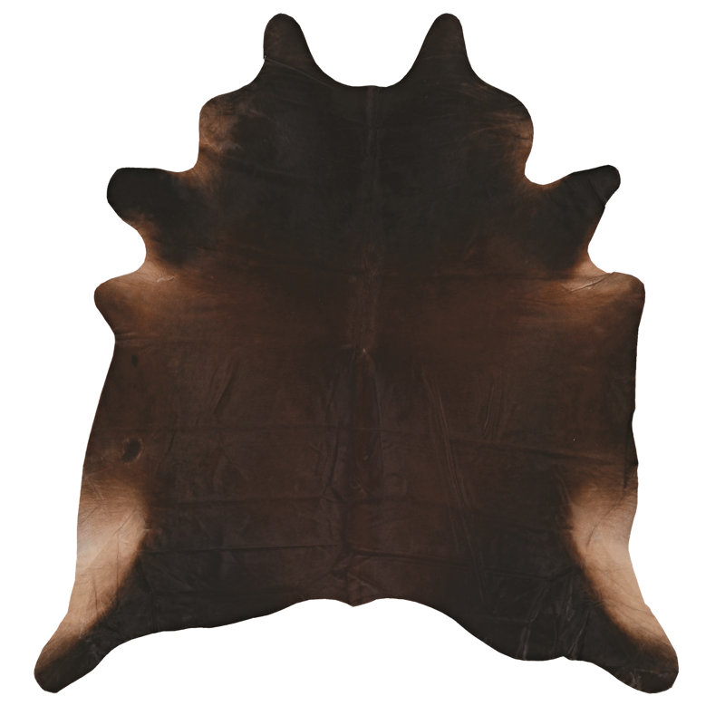 Osborn Handmade Dark Brindle Natural Cowhide Area Rug with Suede Backing