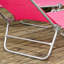 Chaises longues de plage, 6 inclinables, matériau respirant, rose pour l'extérieur, pliable et confortable