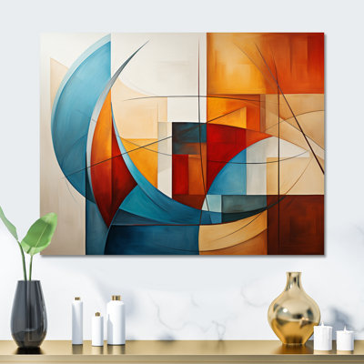 Cubisme géométrique, portrait - impression sur métal
