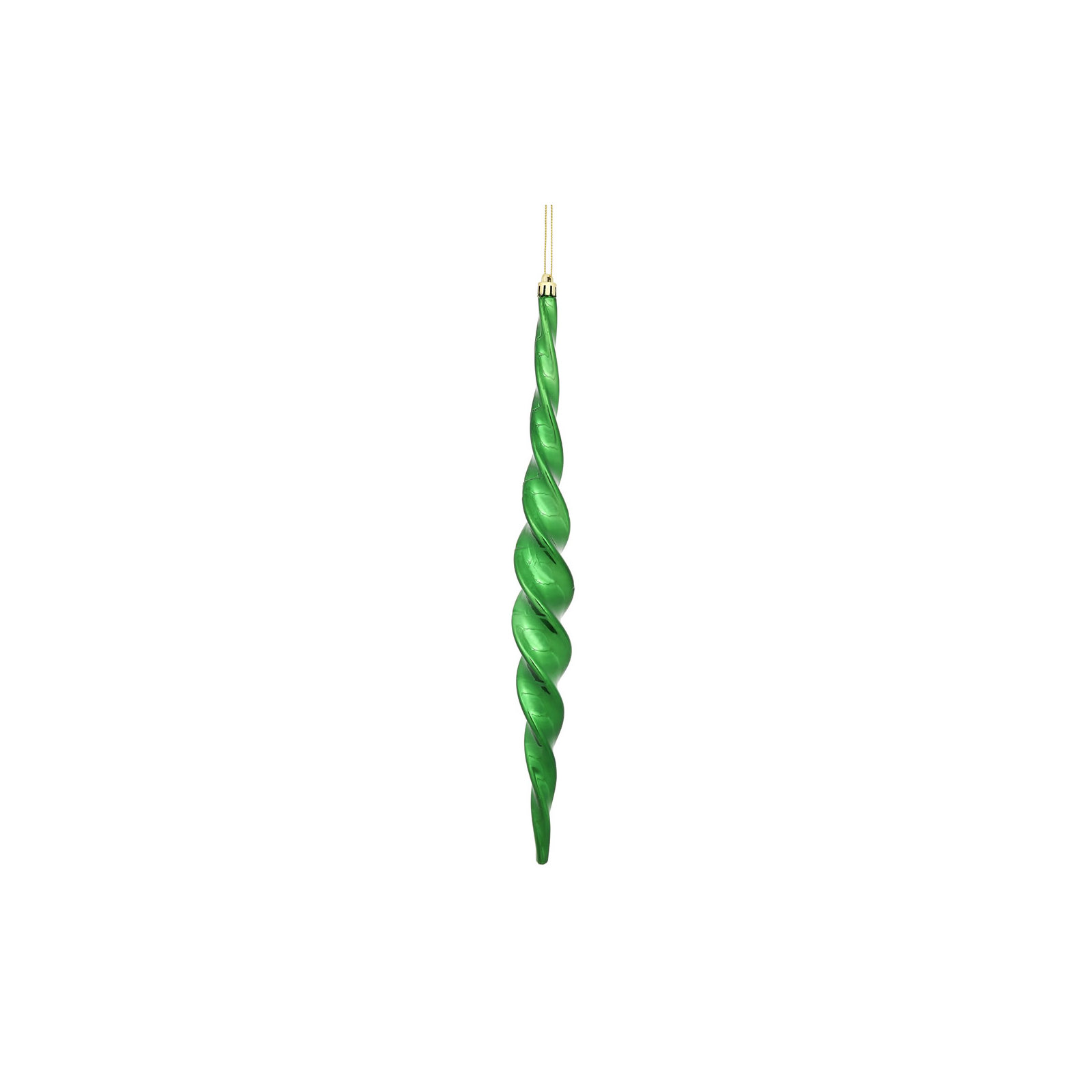 Shiny Spiral Icicle Christmas Ornament, Emerald