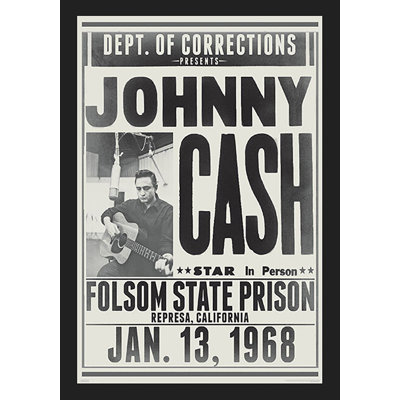 " Johnny Cash Department Of Corrections Folsom State Prison Concert Poster "