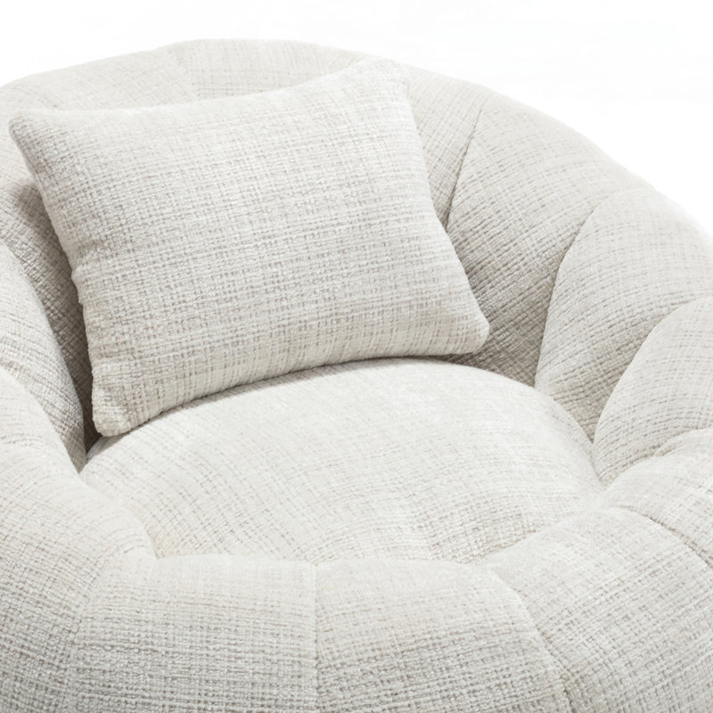 Fauteuil à billes moderne avec lecture confortable pour adultes dans la chambre à coucher Super Chenille en tissu à motif citrouille - Repose-pieds multifonctionnel ergonomique profilé sans installation 100%