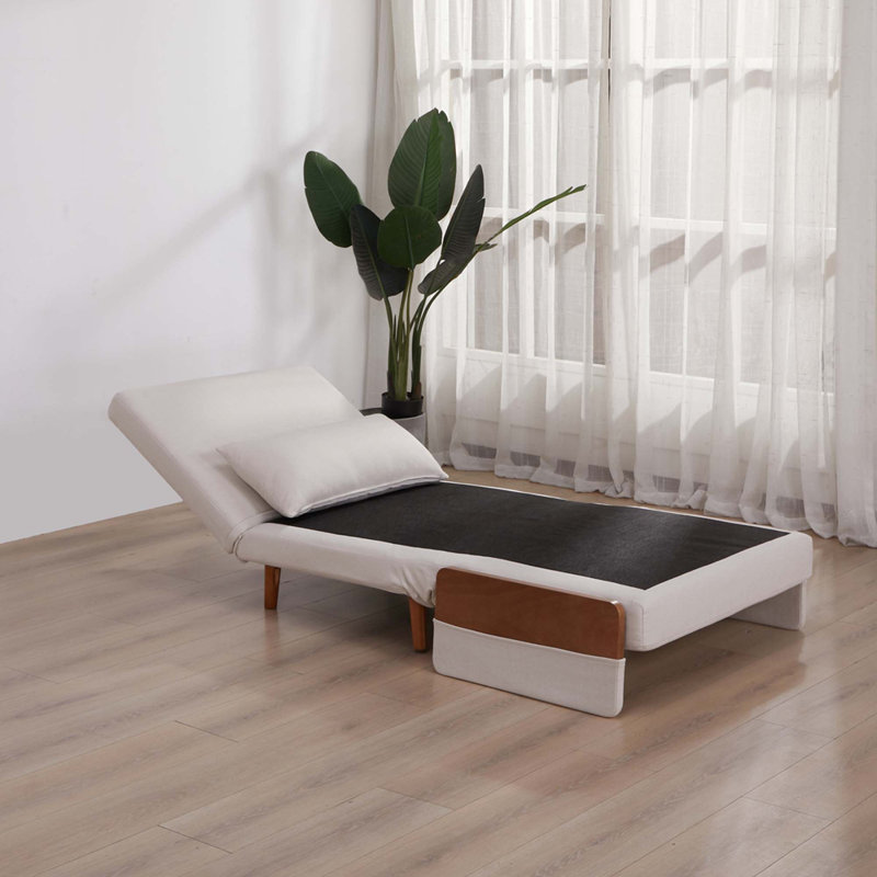 Canapé-lit pliable Trio - monoplace avec tissu en lin respirant, convertible en 10 secondes, dossier réglable à 6 niveaux, charnières silencieuses, canapé-lit multifonctionnel peu encombrant.