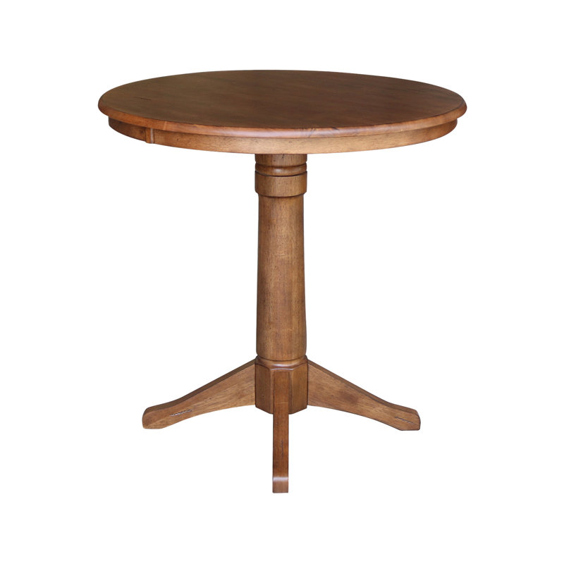 Gianluka Counter Height Solid Wood Dining Table, 35.9" H x 36" L x 36" W, Distressed Oak