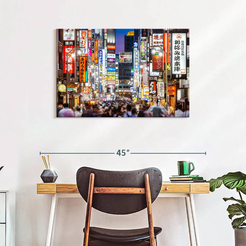 Crowded Shinjuku Tokyo, 24" H x 36" W