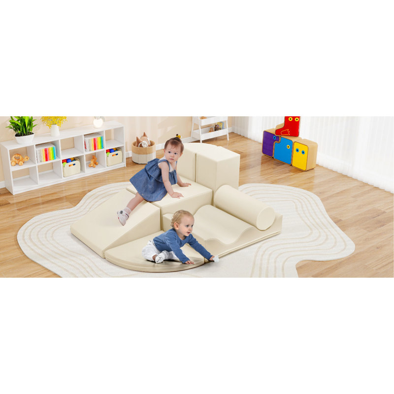 7 - Piece Soft Indoor Climbing Foam For , Pu , Activity, Enhances Coordination And Cognitive Development, , Rounded Edges, Flip Design, High Density Sponge, Hidden Zipper, Assembly Motor Skills