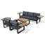 Ensemble de conversation d'extérieur pour 5 personnes avec tables d'appoint rabattables, structure en aluminium et bois plastique Abdel-192183012
