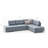 Modern Corner Sofa-Bed, Light Blue, 110.2 x 33.5 x 81.1 inches | Wood & Fiberboard Frame, 100% Polyester Fabric | 32 DNS Foam Seating, Easy Clean | Scandinavian Design, Durable Hard Plastic Walnut Legs, Perfect for Small Spaces-2140898447-2140898446