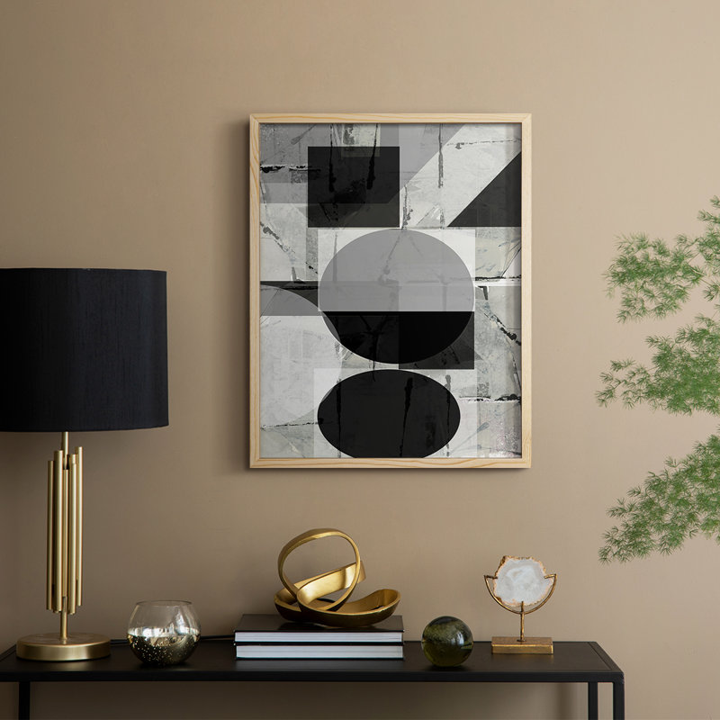 «Abstract Neutralité II», reproduction encadrée - bois massif, H 11 po x l 9 po