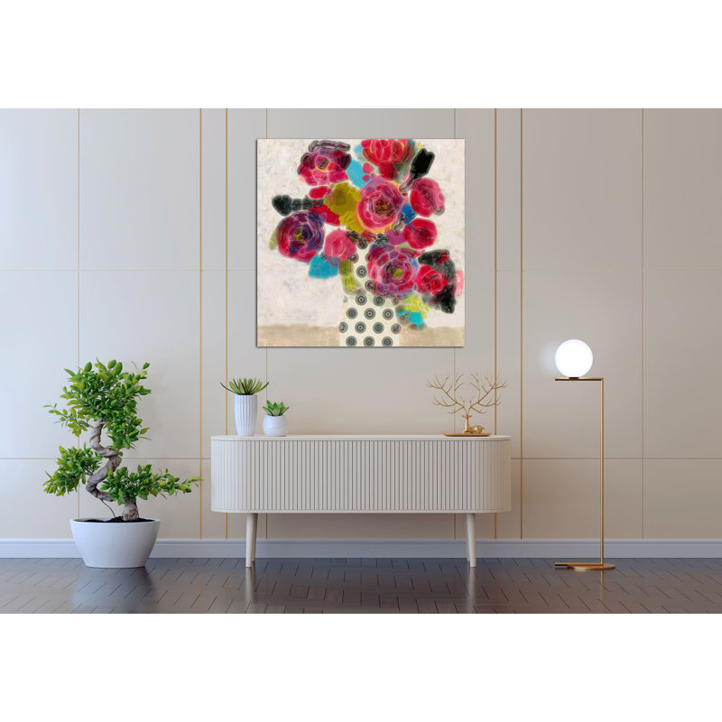 Floral " Lovely Red Roses ", 8" H x 8" W x 1.5" D