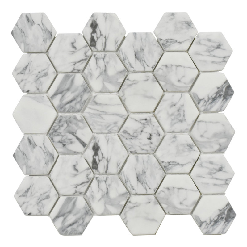STATUARY 2" HEXAGON RECYCLE GLASS MOSAIC