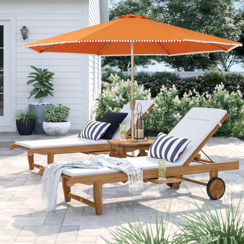 Parasol de patio à inclinaison automatique de 10 pi avec design boule blanche, parasol d'extérieur pour terrasse, cour, bord de piscine