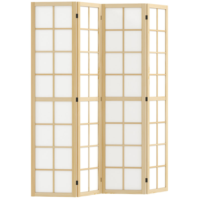 160cm W x 170cm H 4 - Panel Solid Wood Folding Room Divider