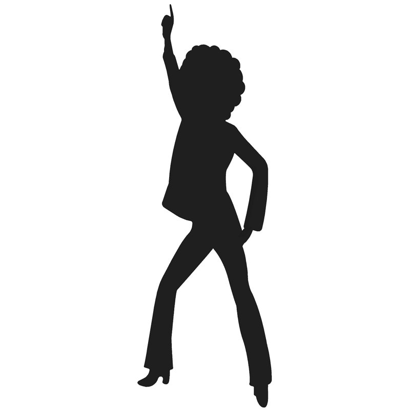 Danseur disco, silhouette masculine debout en carton découpé debout