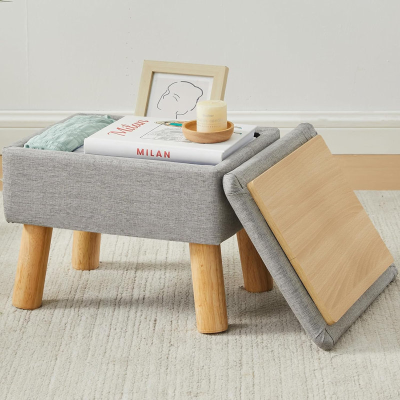Small Foot Stool Ottoman with Storage
