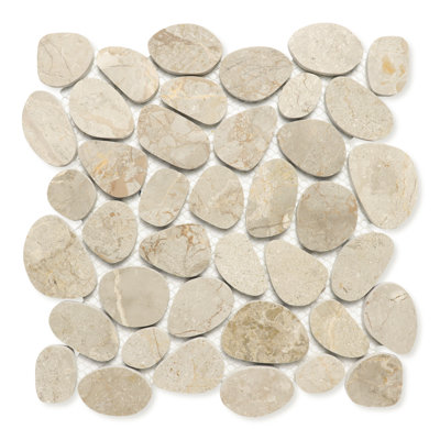 Carreau de mosaïque en marbre biseauté 1,25 po x 1,25 po Seadrift