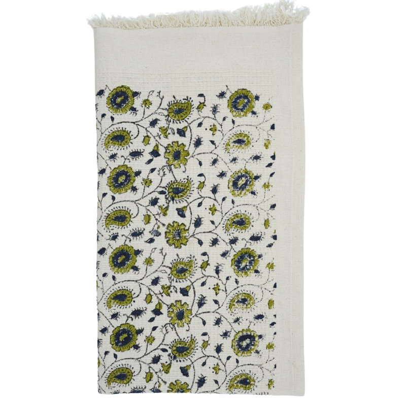 Essuie-mains gaufré à motif de blocs à main - mélange parfait de style et de fonctionnalité pour votre salle de bain (Rakhibel, vert)
