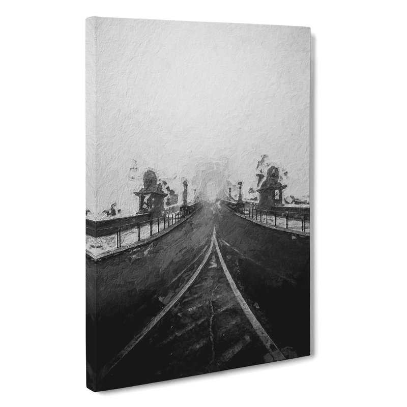 Szechenyi Chain Bridge in Budapest in Abstract - Wrapped Canvas, 50cm H x 35cm W x 3cm D