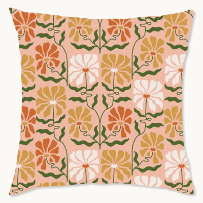 Housse de coussin floral en polyester