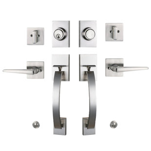 Handle With Lever And Deadbolt Reversible Entry Set
