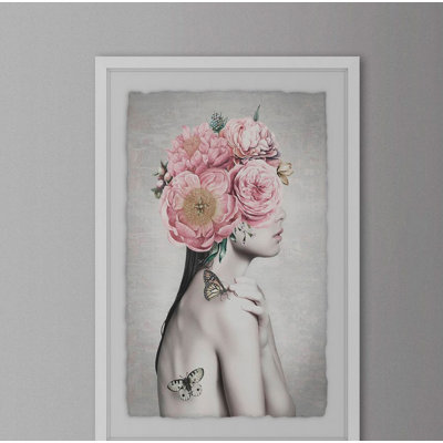 Pink Flower Turban by Julia Posokhova - Single Picture Frame Print