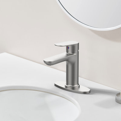 Bathroom Sink Faucet Brushed Nickel - 1 Handle Deck Mount, Corrosion , Smooth Water Stream, Diy Install Available