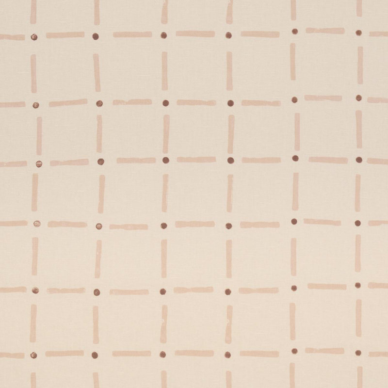 Schumacher X Caroline Z Hurley Drifting Grid Fabric, Pink