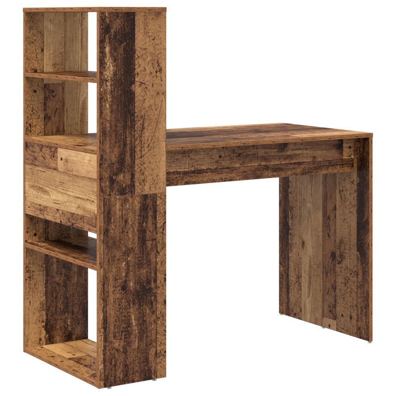 Desk Engineered Wood Medium Desk, Old Wood