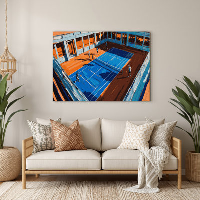 Sports Paddle Tennis Court Brown Metal Wall Art