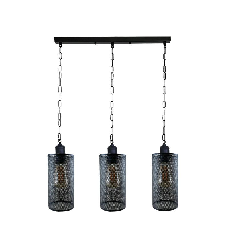 Vivek 3 - Light Kitchen Island Pendant, Black, Black, Yes