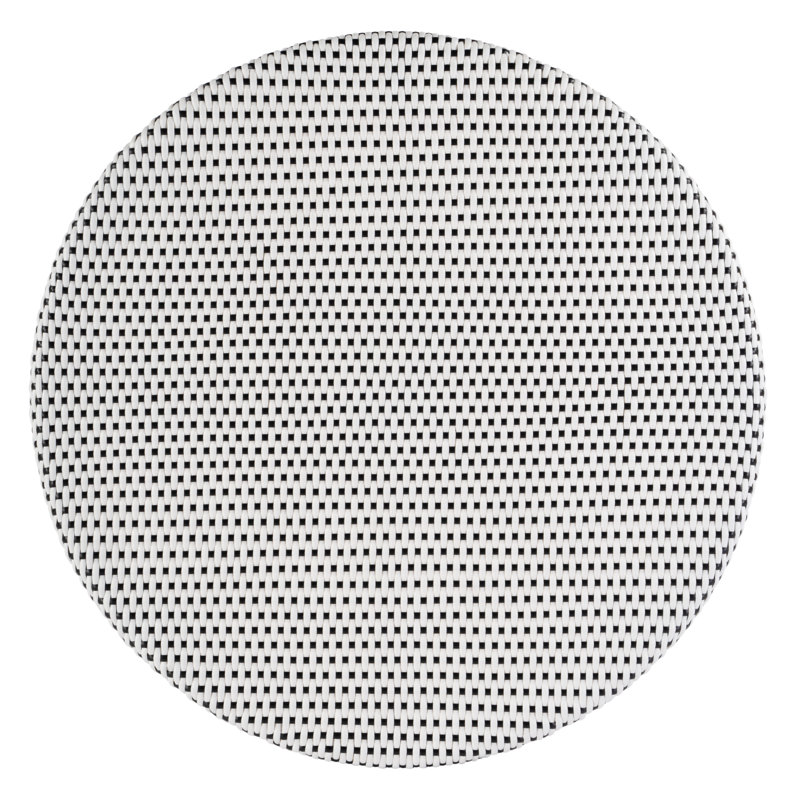 Tobias Outdoor Rattan Round Bistro Table, Black/White