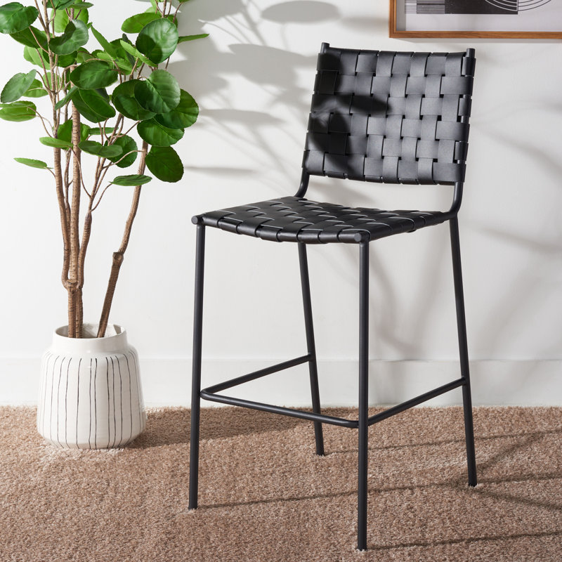 Tabouret de comptoir 26 po Ryland, Noir, Noir