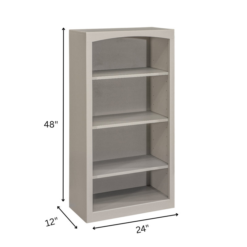 Bibliothèque classique Ossy, (4 tablettes) H 48 po x l 24 po x P 12 po, Gris orage