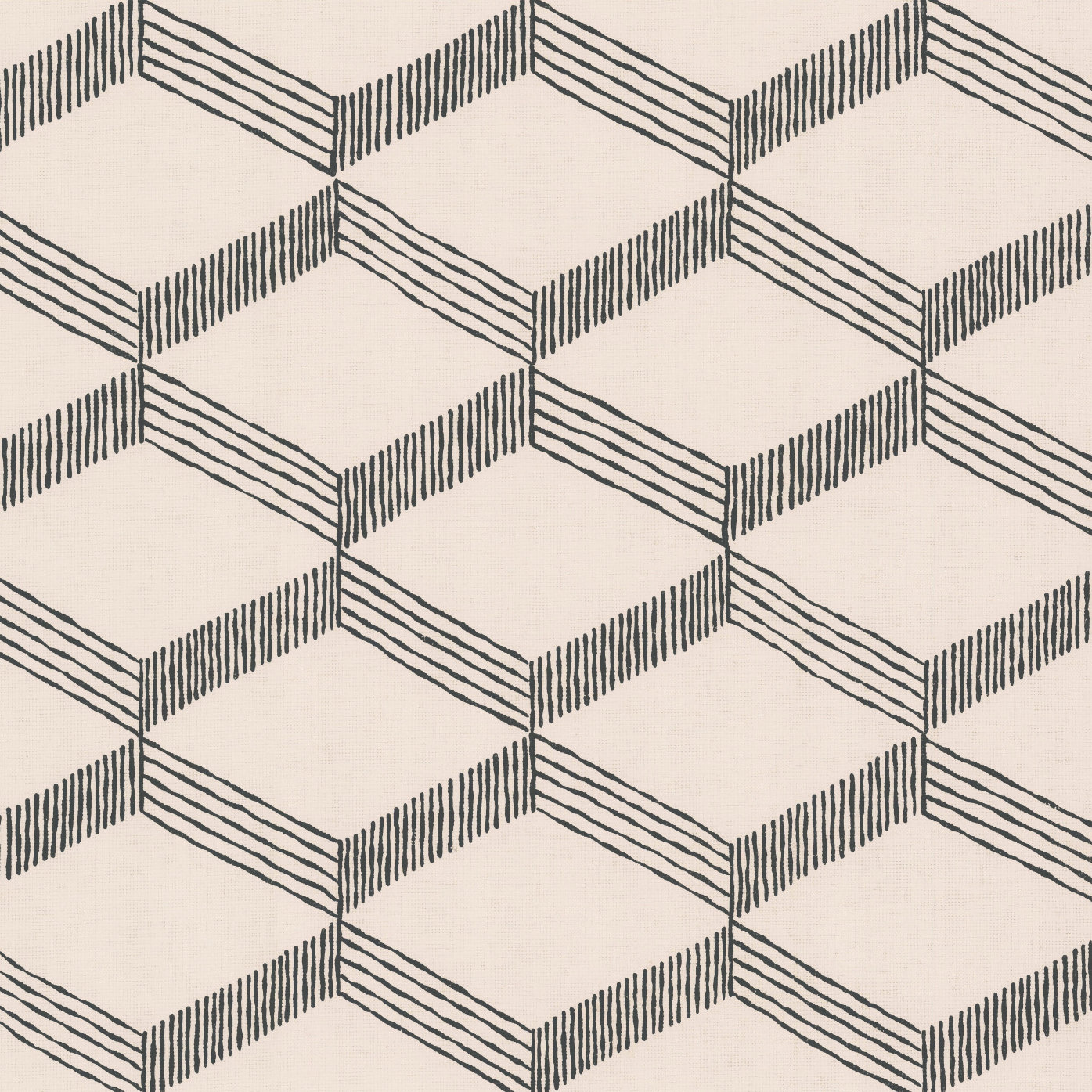 Aislin Mid-Century Geometric Wallpaper, Beige/Black