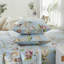Literie 100 % coton égyptien, 4 pièces, style vintage classique luxueux, motif floral coloré bleu clair, draps doux et respirants, cadeau de Noël.-128817906-130902026