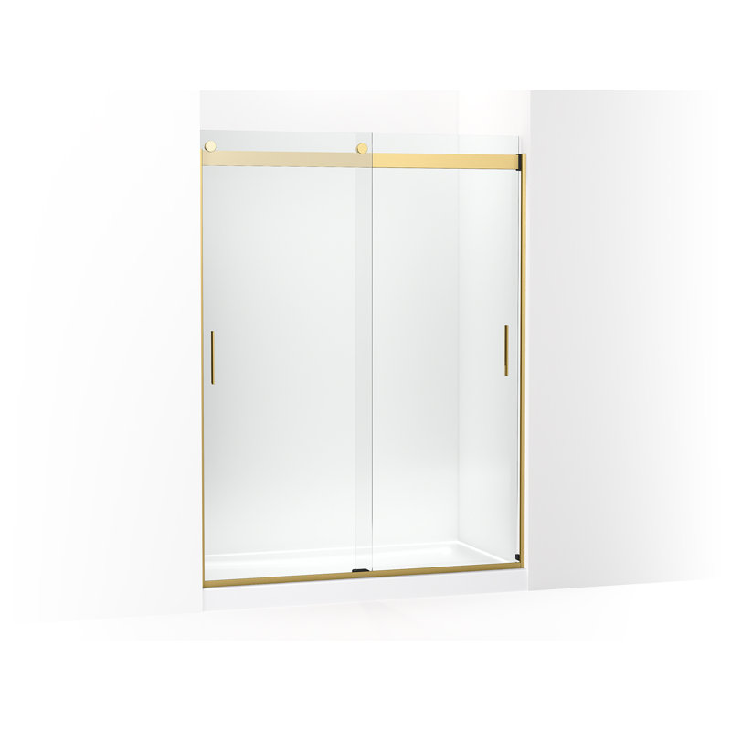 Levity Sliding Shower Door, 78" H X 56-5/8" - 59-5/8" W, With 5/16" Thick Crystal Clear Glass And Blade Handles
