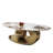 51" Luxurious Oval Coffee Table with Gold Base and Sintered Stone Top