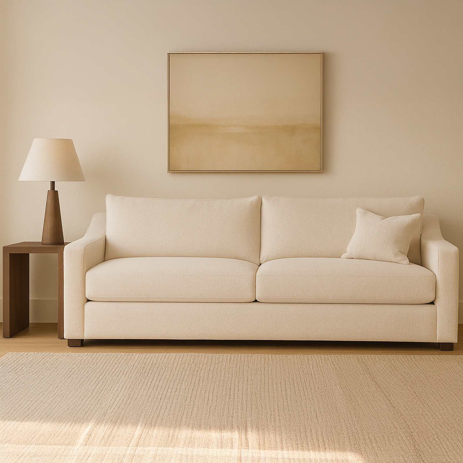 Nora 91" Sofa, White