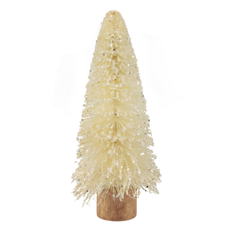 Décoration de Noël en sisal crème scintillante, 8,75 po x 3,25 po