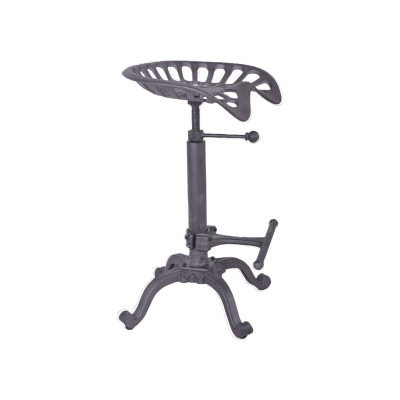 Dicle Swivel Adjustable Height Counter Stool with Metal Frame, Rust