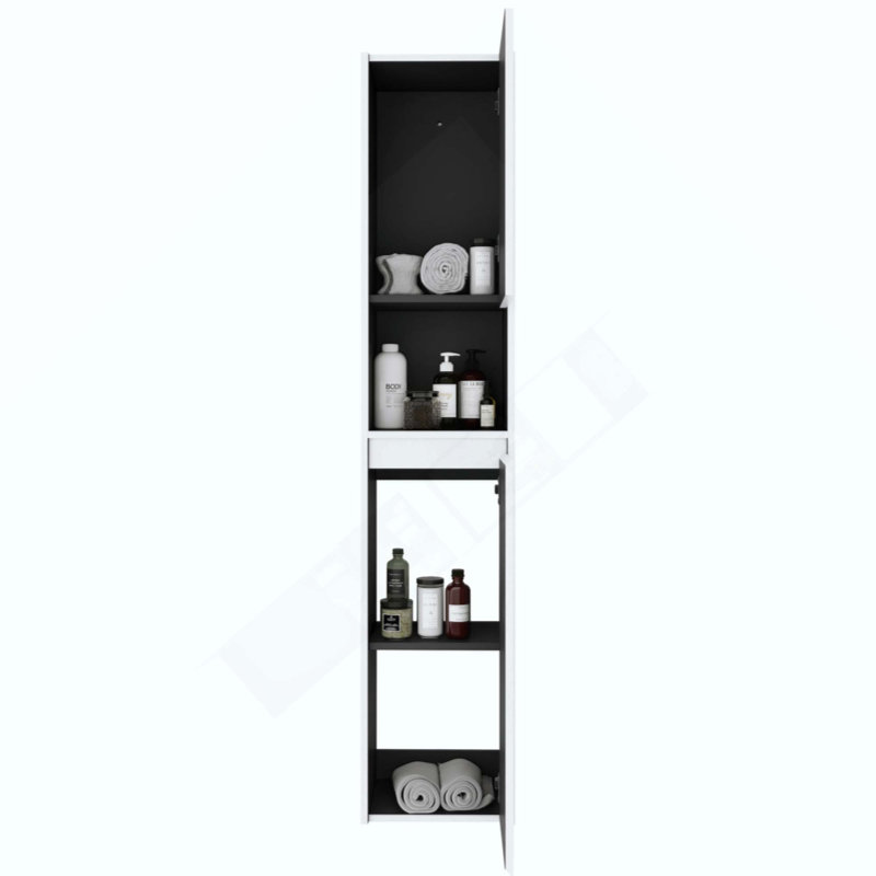 Bathroom Side Cabinet,2-Soft Close Doors,Float Mounting Design, White
