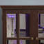 Bibliothèque, vitrine à DEL avec tablettes réglables et portes en verre-543570494