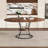 Extendable Round Dining Table with Metal Base and Storage Shelf