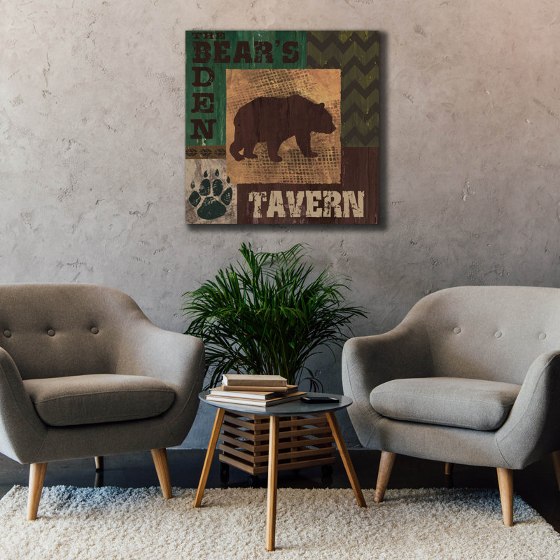  «Bears Den Tavern» par Fiona Stokes-Gilbert, art mural sur toile, 37 po x 37 po, H 37 po x l 37 po