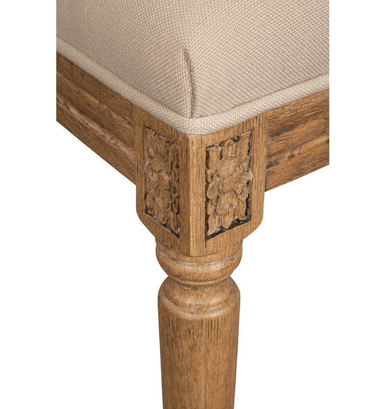 Chaise d'appoint en lin brun / beige