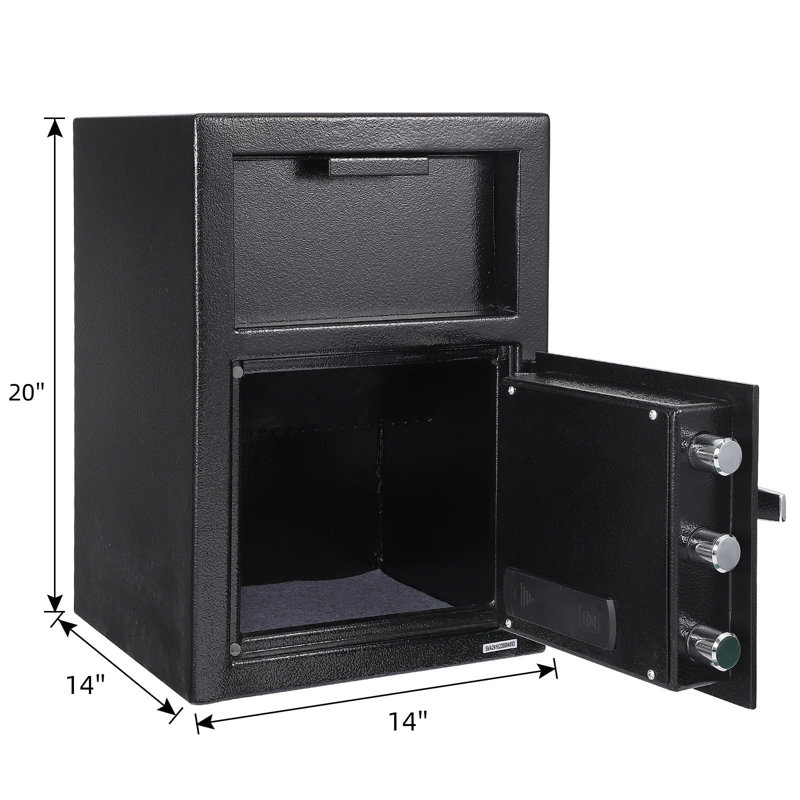 Black Steel Digital Depository Safe with Electronic Keypad