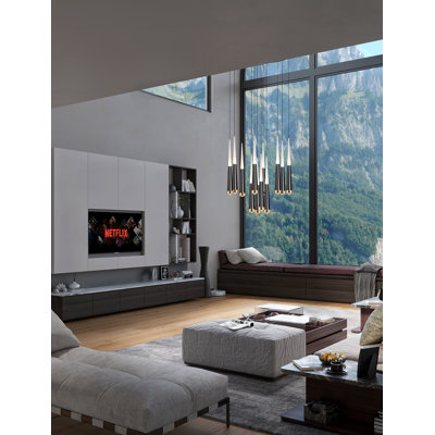 Kerys 12 - Light Aluminum, Steel Dimmable LED Tiered Chandelier