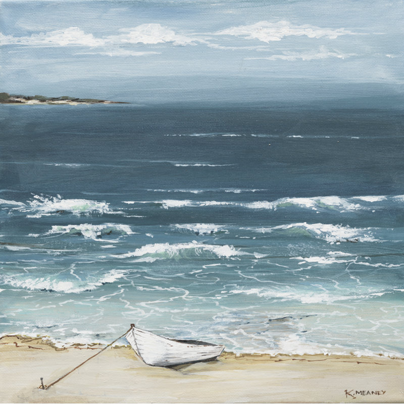 «White Waves» - reproduction d'art, H 12 po x l 12 po x P 1,5 po, Toile tendue