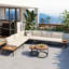 Ensemble de canapé modulaire d'extérieur en fer 6 pièces beige