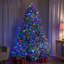 Arbre de Noël artificiel pin pré-éclairé en flocage préinstallé avec multi lumières 7,5 pi